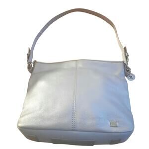 The Sak Womens Lucia Gray Leather Adjustable Strap Shoulder Bag
